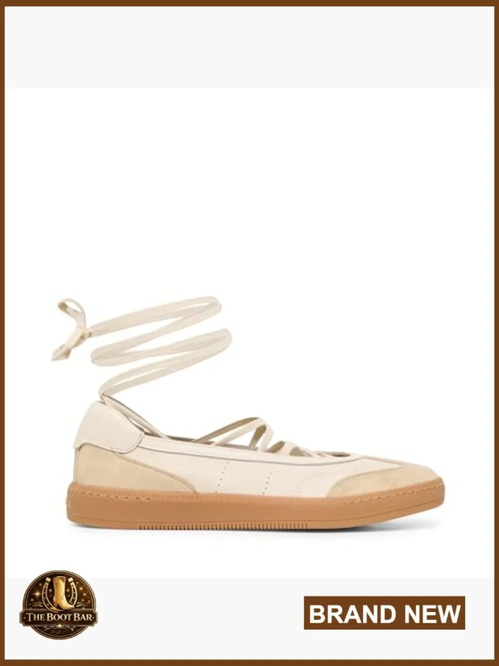 Ballet Flat with Leather Upper and Rubber Sole